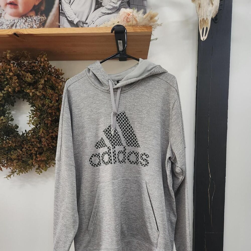 Adidas Men's Grey Hoodie